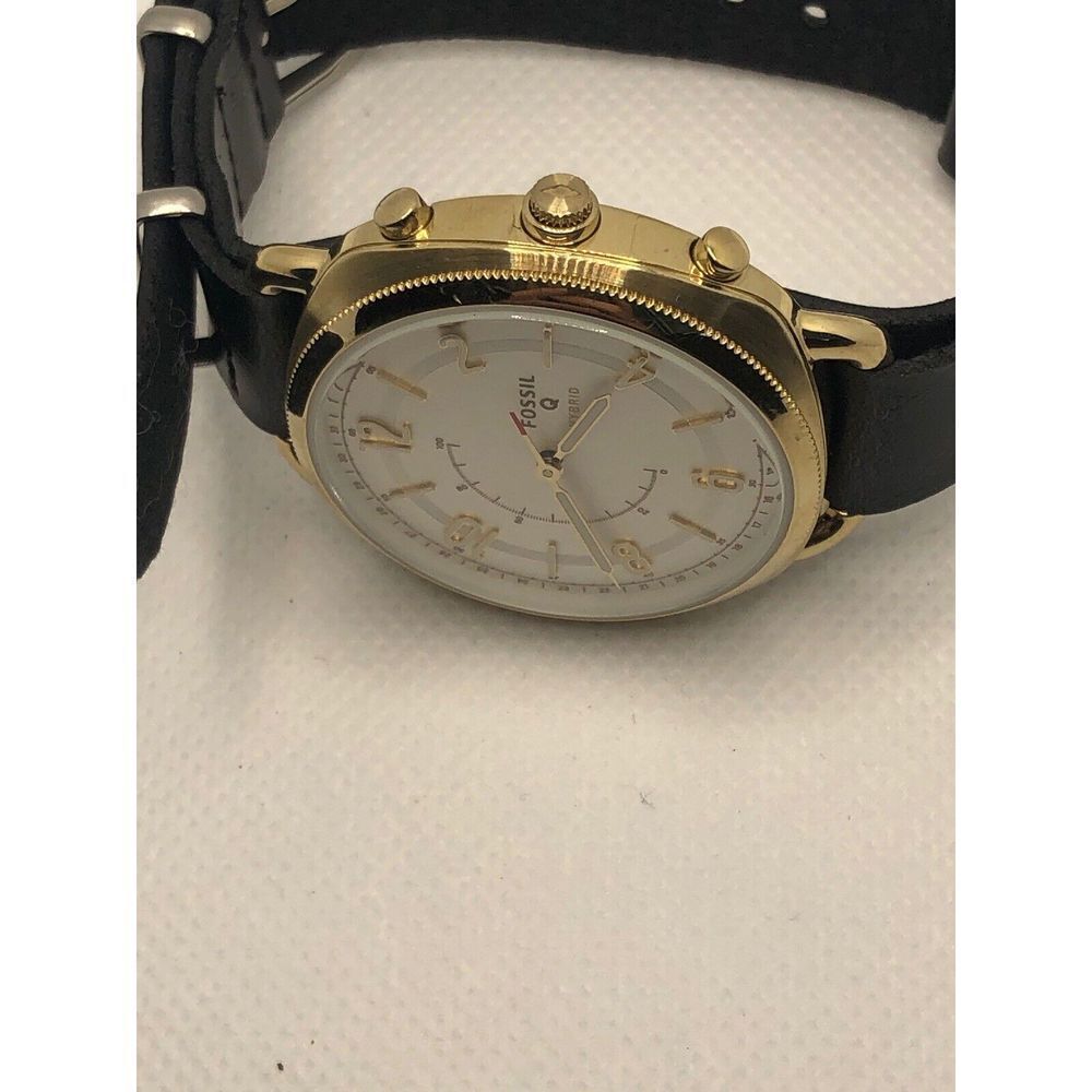 Fossil Q FTW1201 Women's Black Leather Analog Dial Wrist Hybrid Smart Watch HK13 - Picture 6 of 9